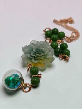 Handmade Green Floral car charm
